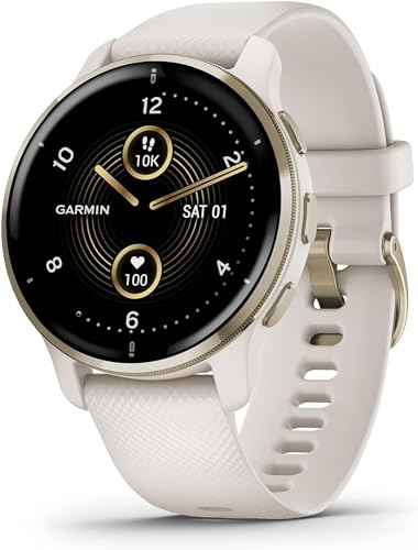 Garmin Venu 2 Plus Reloj Inteligente Pantalla AMOLED, Adultos Unisex, Beige Light Gold (Reacondicionado)