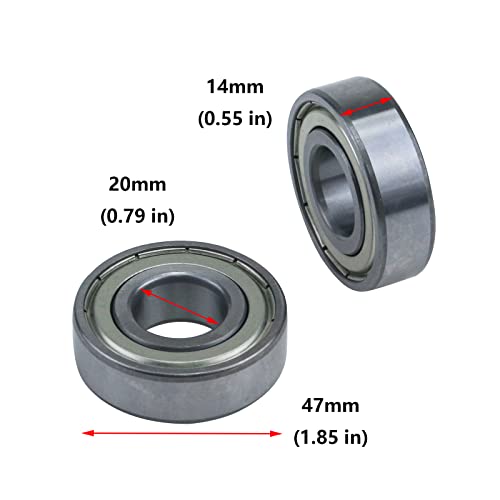 Image of Antrader 4Pcs Metal Shielded 6204Z 20 x 47 x 14mm Deep Groove Ball Bearings | 6204ZZ Ball Bearing,Double Shielded Bearing,High Carbon Steel Bearings