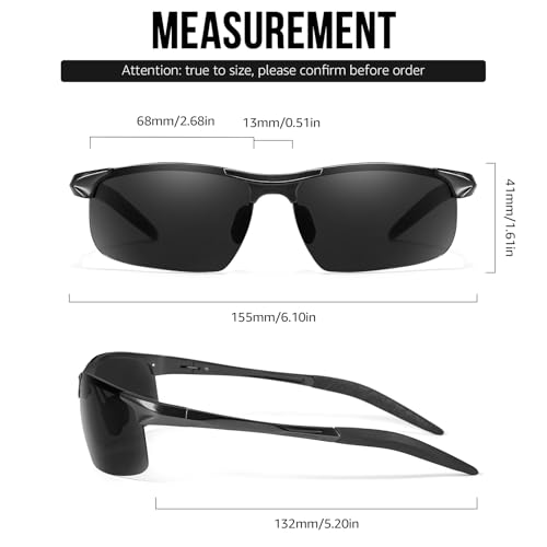 Image of TJUTR Mens Photochromic Sunglasses Day & Night Driving Z87 Sun Glasses Polarized UV400 Protection Safety Glasses