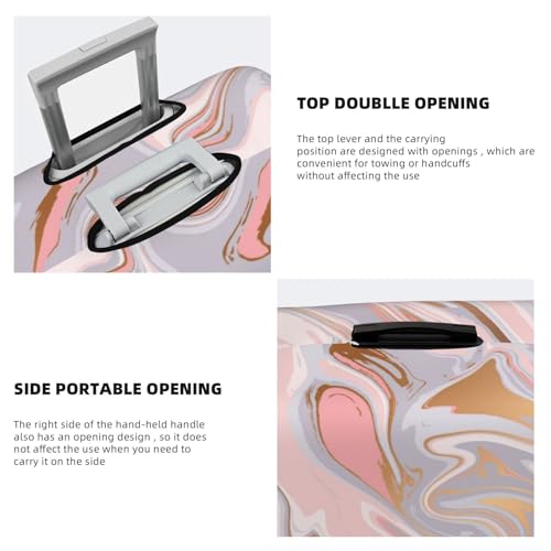 Liquid Marble Texture Luggage Suitcase Covers Elastic Washable Luggage Protector Travel Suitcase Protective Cover For Kid And Adult, L (Fit 25-28 Inch Luggage)4