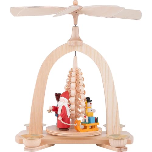 Theo Lorenz 1-Tier Pyramid - Santa - 23 cm / 9 Pouces - Authentique Allemand Erzgebirge Pyramides de Noël