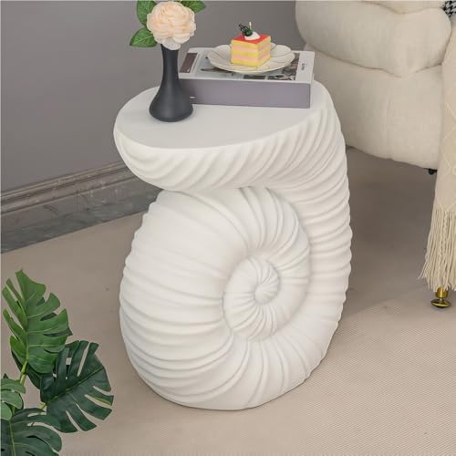 Creative Conch Side Table, Coastal End Table, Modern Small Coffee