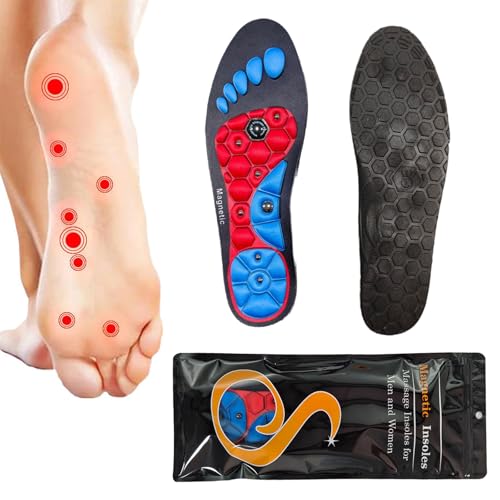Plantilla Magnética,Plantillas de Acupresión Magnéticas,Plantillas de Masaje Magnéticas,Plantillas Ortopédicas Para Hombres y Mujeres,Adelgazantes,Prevención de la Fascitis Plantar (Rojo, L 44-47)