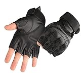 COTOP Gummi Harte Knöchel Handschuhe Fingerlose Halbfinger Sport Outdoor Handschuhe Fit für Radfahren Airsoft Paintball Motorrad Wandern Camping Fitness Fahrrad Handschuhe(Black, XL)