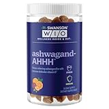Swanson WIO™ ashwagand-Ahhh™ Adaptogen Stress Support, Vitamin D, Immune, Passionfruit, Ashwagandha 300mg, Vegan, Non-GMO, Gluten-Free, Mental Wellness - 12 oz Bottle, 60 Gummies (30-Day Supply)