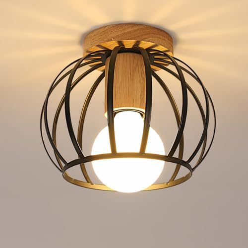 Taklampa i vintagestil E27, retro taklampa, geometrisk, lampskärm...
