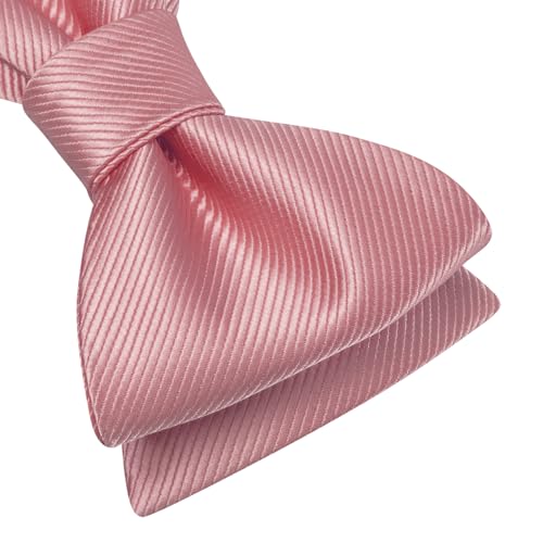 Image of Dubulle Self Tie Bow Ties and Lapel Pin for Men Paisley Solid Mens Bowtie and Handkerchief Cufflinks Set Wedding