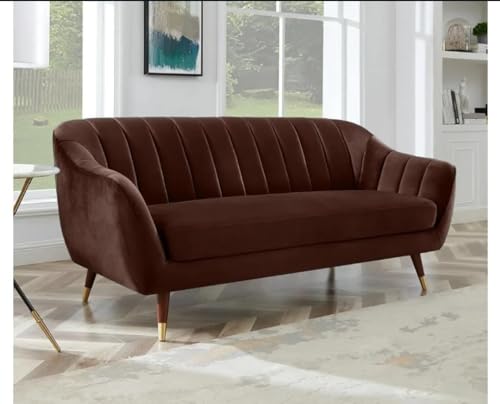 Image of Supernal 3 Seater Sofa Set with Brass tip Legs Perfect Gives Luxurious Look for Home /Living Room /Office /Guest Room /Hotels /Lounge