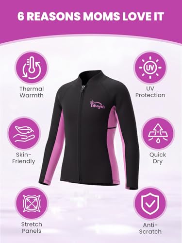 Kids Wetsuit Top para Niños y Niñas, Chaqueta de Natación Térmica de Neopreno 2mm miniatura 7