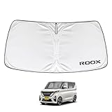 SAWAKAKI 日産 ルークス B40系 専用設計 サンシェード フロントガラス用 ロゴ付き 日焼け防止 断熱 UVカット 紫外線カット 暑さ対策 コンパクトに収納