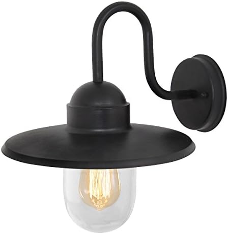 Traditional Outdoor Wall Light Down Lantern Black with Glass Diffuser ZLC087