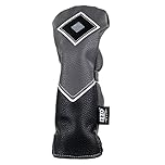 IZZO Golf Premium Hybrid Headcover Gray/Black - Durable PU Leather Golf Hybrid Headcover