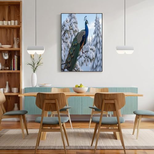 Lienzo de pavos reales 60x90cm para renovar paredes vacías con estilo natural 5