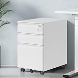 Sanoolir 3-Drawer Mobile File Cabinets Rolling ，Vertical Metal Filing Cabinet for Legal & Letter Fi