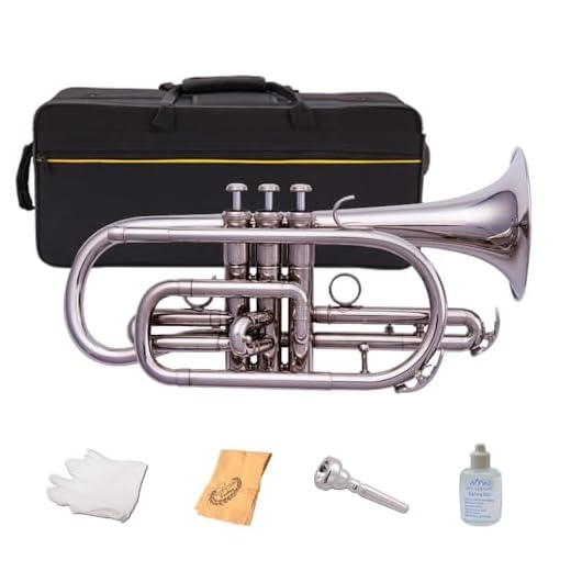 Corneta de tres tonos en si bemol, cuerpo de tubo niquelado, instrumento de latón, bocina adicional, válvula de drenaje doble, pistón de acero blanco, boquilla 7c, adecuada for principiantes y profesi