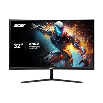 Acer EI322QUR Pbmiippx 31.5″ 1500R Curved WQHD 2560 x 1440 Gaming Monitor | AMD FreeSync Premium Pro Up to 165Hz Refresh Rate 1ms VRB VESA DisplayHDR 400 2 Display Ports & HDMI 2.0