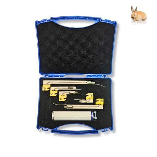 Laringoscópio com Led 05 Lâminas Retas Inox EM-LR1 Veterinário