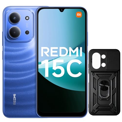 XIAOMI Redmi 15C Smartphone(Coque Inclus), 4Go RAM 256 Go ROM, Triple caméra arrière de 50MP avec IA, Écran 6,9 Pouces Batterie 6000 mAh, Affichage de Soins oculaires 120 Hz(Bleu)