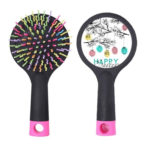 Brosse à cheveux démêlante à coussin d'air imprimé œuf de Pâques