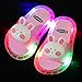 Perferct Chausson Cuir B¨¦B¨¦,Pantoufles Lumineuses à LED, Pantoufles AntidéRapantes à Semelles Molles en PVC, Sandales De Piscine pour Enfants, Filles Et GarçOns Bascule, Tout-Bas-Rose B_EU 25