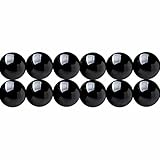SKYBEADS Natürliche Edelstein Perlen zum Auffädeln Echte Schwarze Turmalin Perlen 6mm Rund 38cm Strang Approx 60 Stück