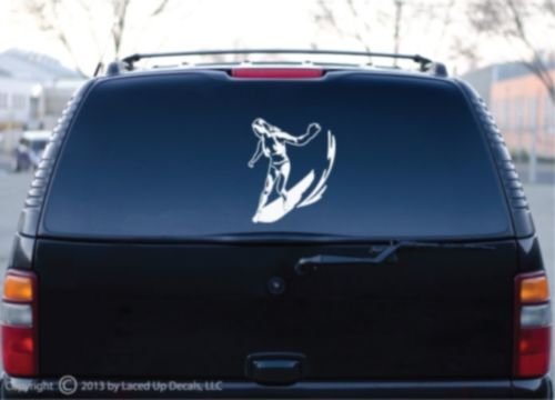 Womens Longboard Surfing Vinyl Decal Large
