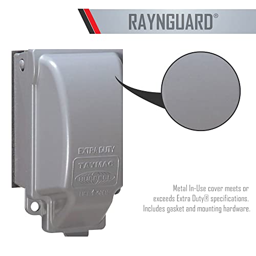 TayMac MX3200 RaynGuard Extra Duty Metal Weatherproof in-Use Cover, 1-Gang, Gray, 3.55 x 3.37 x 6.12 inches by TayMac - Image 3