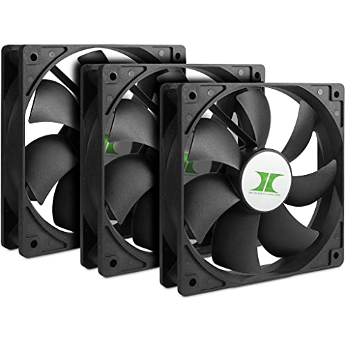 Ventilador de PC de 12 cm negro silencioso Inter-Tech 88887289 triple pieza para carcasa