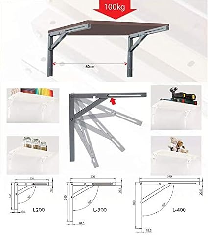 KOTARBAU 5907465905923 Folding Console, Silver, 300 mm x 260 mm