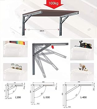 KOTARBAU 5907465905923 Folding Console, Silver, 300 mm x 260 mm