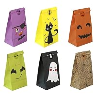 Halloween Papiertüten – 12 Stück Mit Aufklebern | Süßigkeiten-Taschen Für Die Gruselparty