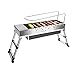 Barbecue Przenośny grill piknikowy do użytku na zewnątrz, składany grill na węgiel drzewny (kolor : srebrny, rozmiar: 68 x 22 x 41 cm)