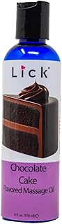 Lick Chocolate Cake Flavored Massage Oil - Edible Vitamin E Oil, Warming Body Oil for Date Night, Coconut Massage Oils for...