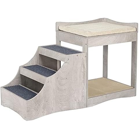Unipaws Multi-Level Pet Bunk Bed with Stairs Cover