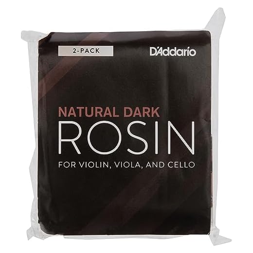 D'Addario Natural Violin & Cello Rosin, Dark, 2 Pack