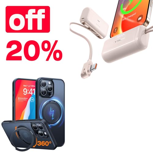 TORRAS Save 20% to Buy Bother Black Magnetic 16 Pro Max Case & Rose Gold Portable Charger 5000mAh