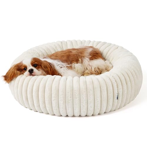 Bedsure ComfyFleece™ Donut Dog Bed (Medium, Cream) — view 8