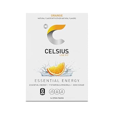 CELSIUS On The Go Orange, Sugar Free Energy Drink Mix (14 Sticks per Pack)