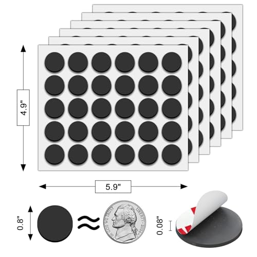 Image of Towjug Round Magnets with Adhesive Backing, 180 Pieces Magnetic Dots (Diameter 0.8'' x 0.08 inch) Anisotropy Flexible Sticky Circle Magnet Tape for Whiteboard, Refrigerator, Crafts, Classroom