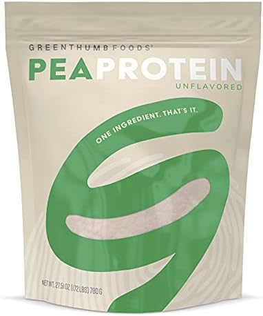 Green Thumb Foods - Pea Protein Powder - Unflavored & Unsweetened - Plant Based - Non-GMO - Keto-Friendly - Vegan - Fermented Yellow Peas - Dairy, Gluten, Nut, & Soy Free - Shelf Stable - 30 Servings
