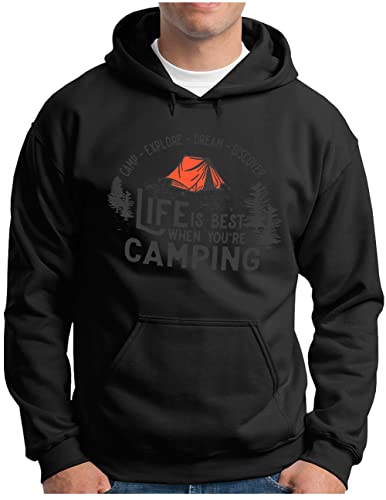 Sweat à capuche camping OM3 pull homme ample confortable pour éviter le froid en bivouac