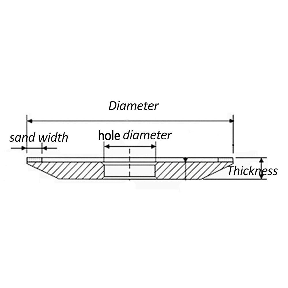 Meule diamantée for affûteuse de scies en carbure, disque de meulage circulaire en résine for outil de fraisage en acier au tungstène(100MM*20MM*10MM*8MM*150)