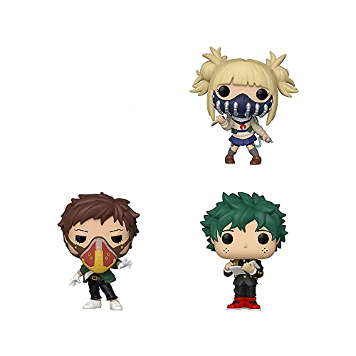 Funko Animación: POP! Set de coleccionistas de My Hero Academia - Himiko Toga con cubierta facial, Kai Chisaki (revisión), uniforme de escuela secundaria Deku