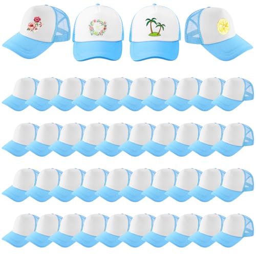 Image of 40 Pack Sublimation Blank Trucker Hat Bulk Wholesale Mesh Baseball Cap for Women Men DIY Hat Bar Party