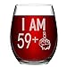 Wine Glass 59 + One Middle Finger 60th Birthday Gift for Men Women Funny Stemless Wine Glass Unique Gifts for Friend Wine Lover Turning 60 Perfect Party Decoration Big Capacity Better Sober Up 15Oz