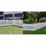 Zippity 5.5' x 3' Davidson Hinged Portable Vinyl Fence Kit and 36' x 72' Newport No-Dig White Picket Fence Panel