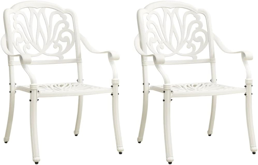 3 Piece Bistro Set,Afternoon Tea Suit,Conversation Furniture,Balcony Bar,Perfect for Patio, Garden, Porch,Family Room,Sitting Area, Cast Aluminum White