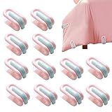 Mollette copriletto – Mollette Imbottite Antiscivolo per Biancheria da, 12 Pezzi, Fissaggio a soffitto riutilizzabili, impediscono movimenti di Fascio, Camera degli Ospiti a casa, Comfort