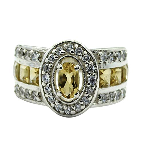 Bague de fiançailles en argent et pierre naturelle pour femme élégante