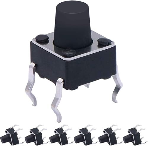 Interrupteur tactile momentané 6x6x7mm pour circuits imprimés PCB, lot de 100 pièces à 4 broches DIP